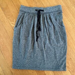 Brooklyn Industries grey cotton midi skirt with pockets